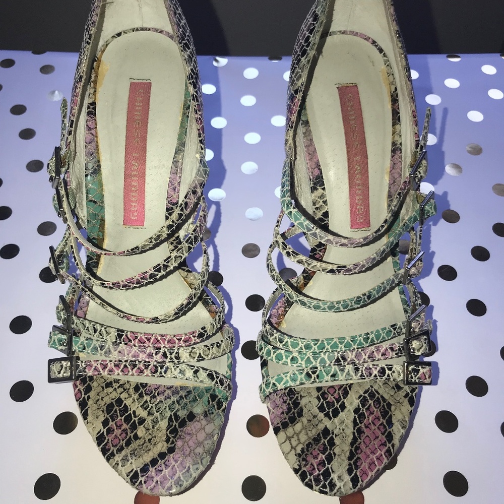 CHINESE LAUNDRY MULTI-COLORED ASHANTI HEELS - Picture 2 of 8